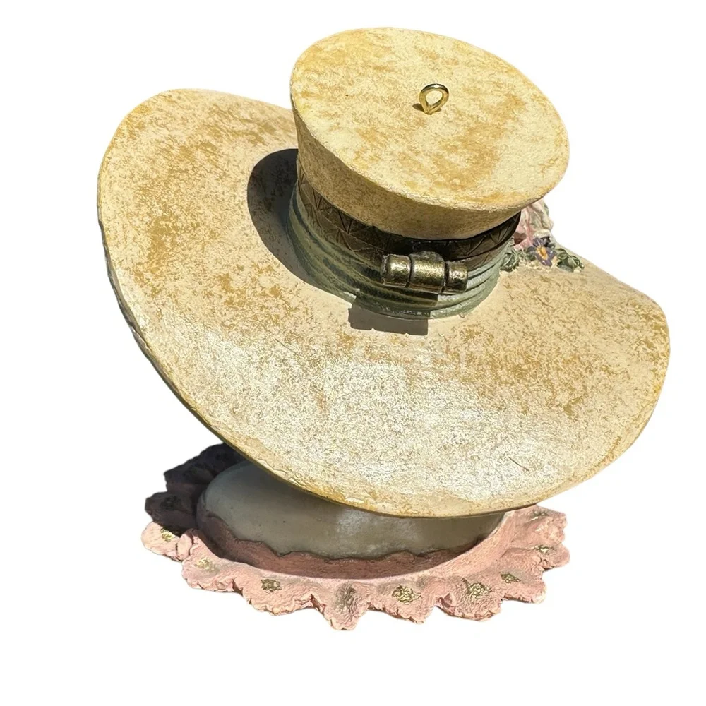 Lady Head Christmas Ornament Hat Trinket Jewelry Box Katherine’s Collection Ring